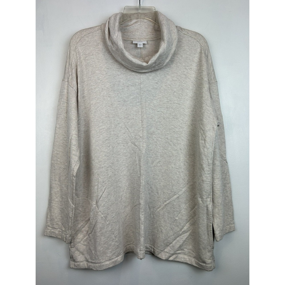 J Jill Purejill Top Women Large Petite Cowl Neck Tunic Pockets Capsule Minmalist